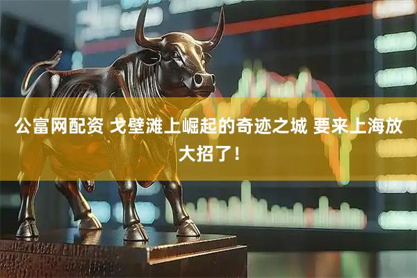 公富网配资 戈壁滩上崛起的奇迹之城 要来上海放大招了！