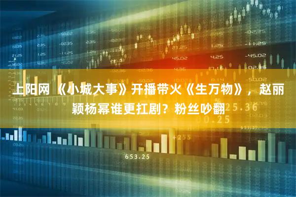 上阳网 《小城大事》开播带火《生万物》，赵丽颖杨幂谁更扛剧？粉丝吵翻